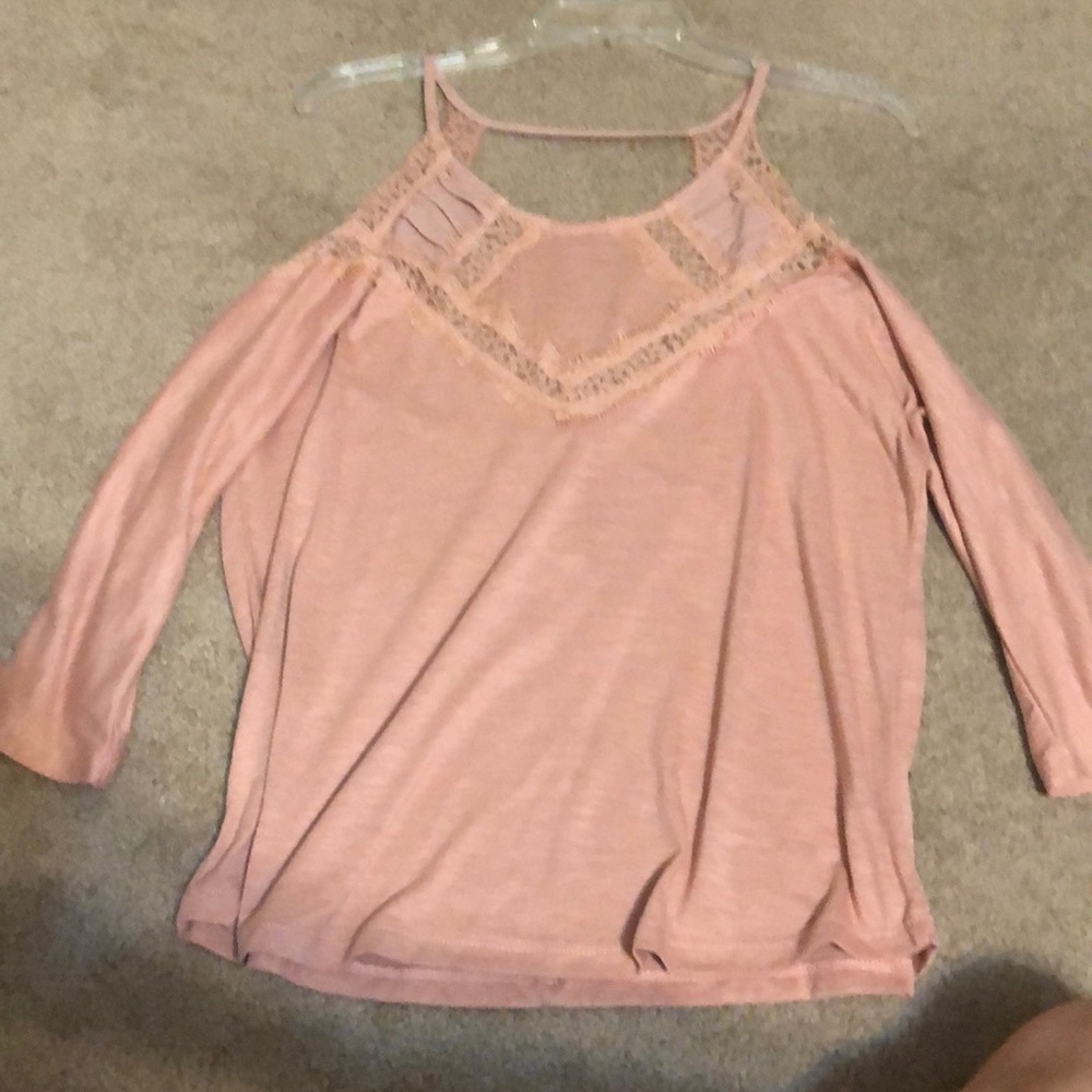 Womens pink lace top